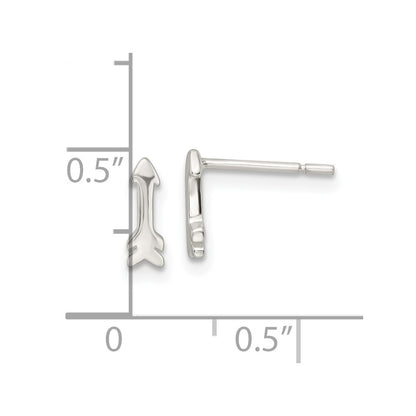 Sterling Silver Polished Tiny Arrow Post Earrings