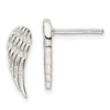 Sterling Silver Polished and Textured Wing Post Earrings