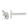 Sterling Silver Rhodium-plated Polished Unicorn Head Post Earrings