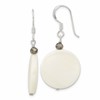 Sterling Silver Mother of Pearl and Crystal Dangle Earrings