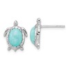 Sterling Silver Rhodium-plated Amazonite Turtle Post Earrings