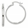 Sterling Silver Polished Textured Hoop Earrings