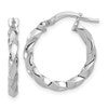 Sterling Silver Rhodium-plated Polished Twisted Hoop Earrings