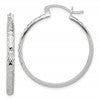 Sterling Silver Polished Diamond-Cut 3mm Round Hoop Earrings