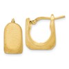 Sterling Silver Gold-Plated Brushed and Hollow Square Hoop Earrings