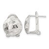 Sterling Silver Polished and Woven D/C Circle Omega Back Post Earrings