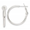 Sterling Silver Polished 25x2mm Omega Back Round Hoop Earrings