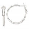 Sterling Silver 2mm Square Tube Omega Back Round Hoop Earrings