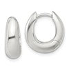 Sterling Silver E-coated Tapered Hinged Hoop Earrings