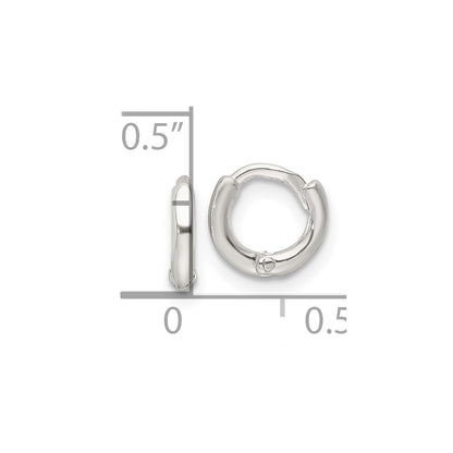 Sterling Silver Polished Hinged Hoop Earrings