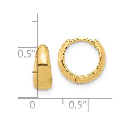 Sterling Silver Gold-tone 12x5mm Huggie Hoop Earrings