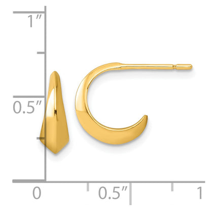 Sterling Silver Gold-tone Polished C-Hoop Post Earrings