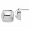 Sterling Silver Rhodium-plated Polished Square Post Earrings