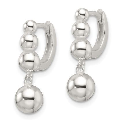 Sterling Silver E-Coating Beaded Dangle Earrings