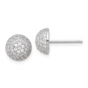 Sterling Silver Rhodium-plated Pav CZ Domed Post Earrings
