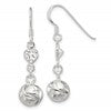 Sterling Silver Polished CZ Knot Dangle Shepherd Hook Earrings