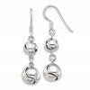 Sterling Silver Polished Knot Dangle Shepherd Hook Earrings