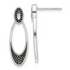Sterling Silver Polished and Antiqued Oval Post Earrings