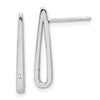Sterling Silver Rhodium-plated Polished CZ Teardrop Post Earrings
