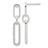 Sterling Silver E-coated CZ Post Dangle Earrings