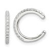 Sterling Silver E-Coating Polished CZ Pair of 2 Cuff Earrings