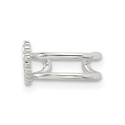 Sterling Silver E-coated Polished & Textured Wing Single Cuff Earring