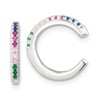 Sterling Silver E-Coating Polished Multicolor CZ Pair of 2 Cuff Earrings