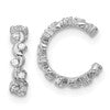 Sterling Silver Rhodium-plated Polished CZ Pair of 2 Cuff Earrings