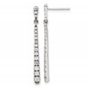 Sterling Silver Polished & Antiqued Graduated CZ Post Dangle Earrings