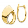 Sterling Silver Gold-tone Polished Fancy CZ Earrings