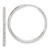 Sterling Silver Polished CZ Medium Round Endless Hoop Earrings