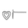Sterling Silver Rhodium-plated Open Heart Post Earrings