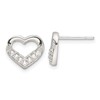 Sterling Silver Polished CZ Heart Post Earrings