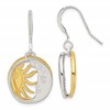 Sterling Silver Gold-tone Sun and Moon Dangle Earrings