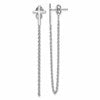 Sterling Silver Polished Cross with Chain Front & Back Post Earrings