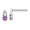 Sterling Silver Rhodium-plated Amethyst Post Earrings