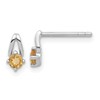 Sterling Silver Rhodium-plated Citrine Post Earrings