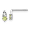 Sterling Silver Rhodium-plated Peridot Post Earrings