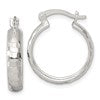 Sterling Silver Polished Diamond-cut 20x4mm Round Hoop Earrings