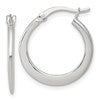 Sterling Silver Polished 20.0mm Tapered Round Hoop Earrings