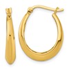 Sterling Silver Gold-tone Polished Knife Edge Tapered Oval Hoop Earrings