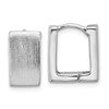 Sterling Silver Rhodium-plated Brushed 8mm Square Hinged Hoop Earrings