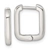 Sterling Silver Polished 2.5mm x 12mm Rectangular Hinged Hoop Earrings