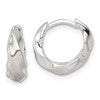 Sterling Silver Polished Twisted Tapered Round Hinged Hoop Earrings