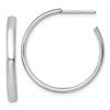 Sterling Silver Rhodium-plated Polished 3.00 x 28mm C-Hoop Post Earrings