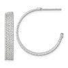 Sterling Silver Polished and Textured 25x4.5mm Post C-Hoop Earrings