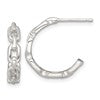 Sterling Silver Polished Chain Link C-Hoop Post Earrings