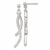 Sterling Silver Polished Fancy CZ Swirl Post Dangle Earrings