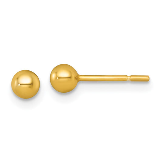 Sterling Silver Gold-tone Polished 3.75mm Ball Post Earrings
