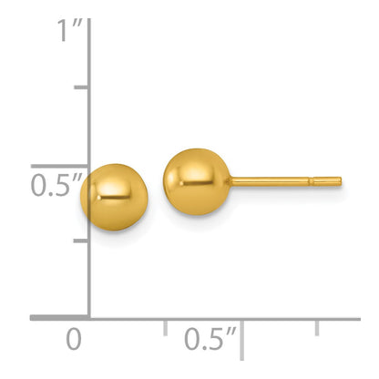 Sterling Silver Gold-tone Polished 5.75mm Ball Post Earrings